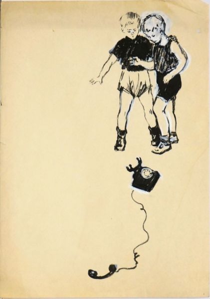 Иллюстрация к книге Н. Никитич «Андрюша идет в школу».